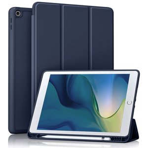 Techsuit – Flex Trifold skladacie puzdro s držiakom na stylus pre iPad 10.2 (2019/2020/2021) – tmavomodré KF2321992