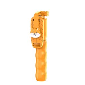 Techsuit – mini selfie tyč s kompaktným statívom a odnímateľným diaľkovým ovládaním, 70 cm – oranžová KF2323791