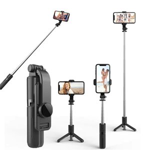 Techsuit Mini Selfie Stick L11 so stabilným stojanom, Bluetooth časovačom, 360° otočením, 73 cm – čierny KF2323885