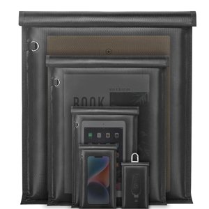 Techsuit – RFID Anti-Theft ochranné vrecko AF4 (5 ks) pre notebooky, tablety, telefóny a kľúče od auta, vodotesné, EMF ochrana – čierne KF2326886