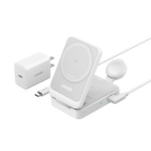 Anker – bezdrôtová nabíjacia stanica MagGo 3v1 Qi2 pre Apple, 15 W, USB-C nabíjačka a kábel – biely KF2327907