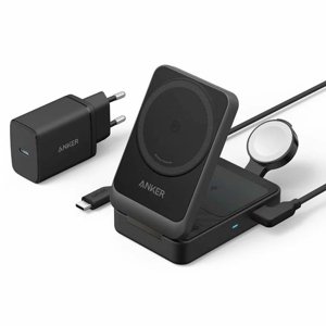Anker – bezdrôtová nabíjacia stanica MagGo 3v1 Qi2 pre Apple, 15 W, USB-C nabíjačka a kábel – čierny KF2327908