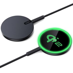 ESR Mini Magnetická Bezdrôtová Nabíjačka HaloLock Qi2 - Kompatibilná s MagSafe, 15W, s Káblom Type-C, 1,5 m - Čierna KF2332370
