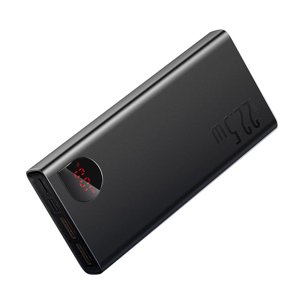 Baseus – Adaman – powerbanka, 2× USB, USB-C, Lightning, Micro USB, 22,5 W, 20000 mAh, kábel USB-C 3A, 0,3 m – čierna KF2332389