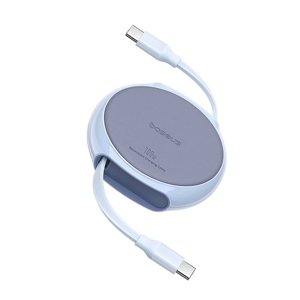 Baseus – navíjací dátový kábel Pathfinder Type-C na Type-C, 100 W, 1 m – modrý (Galaxy Blue) KF2332392