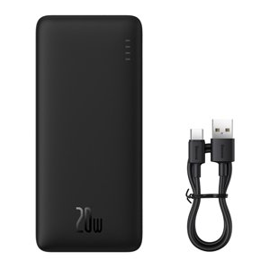 Baseus – Airpow – powerbanka, USB, USB-C, Micro USB, 20 W, 10000 mAh, kábel USB-C – čierna KF2332406