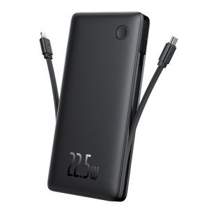 Baseus – Airpow Air Lite – powerbanka, USB, USB-C, dvojitý kábel USB-C a Lightning, 22,5 W, 10000 mAh – čierna KF2332422