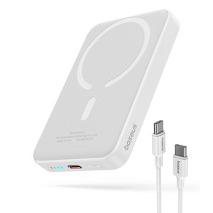 Baseus – Mini Air – powerbanka, USB-C, MagSafe nabíjanie, 20 W, 10000 mAh, kábel USB-C, 30 cm – biela KF2332458