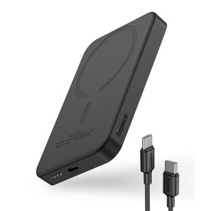 Baseus – Mini – powerbanka, USB-C, MagSafe nabíjanie, 20 W, 5000 mAh, kábel USB-C, 30 cm – čierna KF2332487