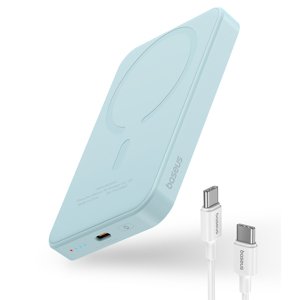 Baseus – Mini – powerbanka, USB-C, MagSafe nabíjanie, 20 W, 5000 mAh, kábel USB-C, 30 cm – modrá KF2332489
