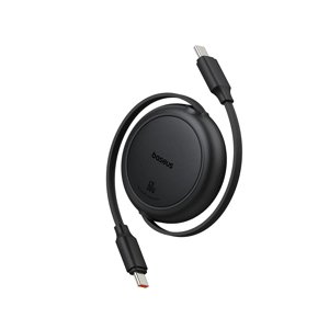 Baseus – mini navíjací dátový kábel Free2Pull Type-C na Type-C, 60 W, 1 m – čierny (Cluster Black) KF2332509