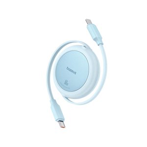 Baseus – mini navíjací dátový kábel Free2Pull Type-C na Type-C, 60 W, 1 m – modrý (Galaxy Blue) KF2332516