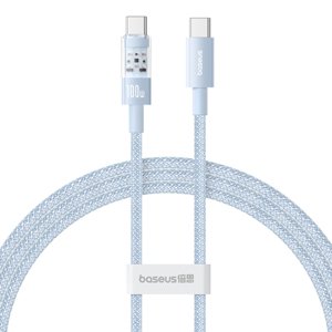 Baseus – dátový kábel Gem Type-C na Type-C, super rýchle nabíjanie 100 W, 1 m – modrý (Galaxy Blue) KF2332534