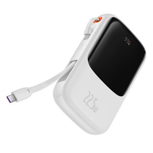 Baseus power banka Qpow Pro (PPQD020102) – Lightning, 2× USB-C, USB-A, 10 000 mAh, 22,5 W, USB-C kábel 3 A (30 cm), biela KF2332553