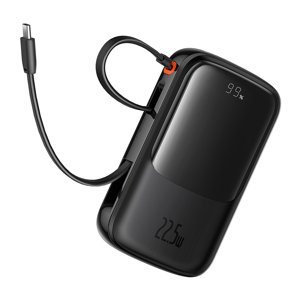 Baseus power banka Qpow Pro+ (P10067101113-00) – Lightning, 2× USB-C, USB-A, 10 000 mAh, 22,5 W, USB-C kábel, rýchle nabíjanie, čierna KF2332565