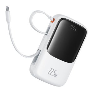 Baseus power banka Qpow Pro+ (P10067101213-00) – Lightning, 2× USB-C, USB-A, 10 000 mAh, 22,5 W, USB-C kábel, biela KF2332566