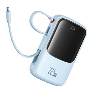 Baseus power banka Qpow Pro+ (P10067101313-00) – Lightning, 2× USB-C, USB-A, 10 000 mAh, 22,5 W, USB-C kábel, modrá KF2332567