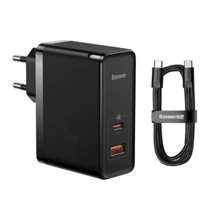Baseus GaN5 Pro nabíjačka (CCGP090201) – USB-C, USB, 100 W, kábel USB-C (1 m), čierna KF2332611