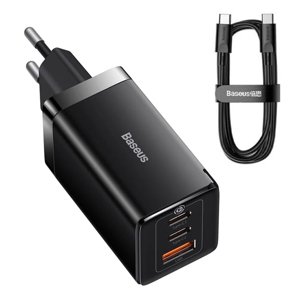 Baseus GaN5 Pro nabíjačka (CCGP120201) – 2× USB-C, USB, 65 W, USB-C kábel 100 W (1 m), čierna KF2332618