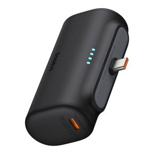 Baseus – powerbanka, kompaktná, USB-C, 20 W, 5000 mAh, kábel USB-C – čierna KF2332631