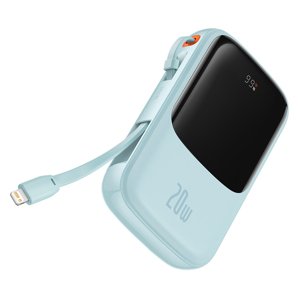 Baseus power banka Qpow Pro (PPQD030003) – Lightning, USB-C, USB-A, 20 000 mAh, 20 W, USB-C/Lightning kábel 3 A, modrá KF2332659
