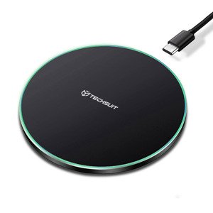 Techsuit Bezdrôtová Nabíjačka Premium (CHWR031) - RGB Farby, 15W - Čierna KF2335372