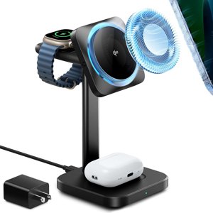 ESR - Nabíjacia stanica 3v1 CryoBoost Qi2 (2C58008) - pre iPhone MagSafe, AirPods Pro a Apple Watch, s odnímateľnou nabíjačkou hodiniek - čierna KF23…