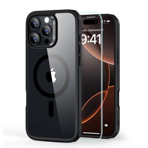 ESR Classic Hybrid HaloLock puzdro + ochranné sklo pre iPhone 16 Pro Max – číre/čierne KF2335900