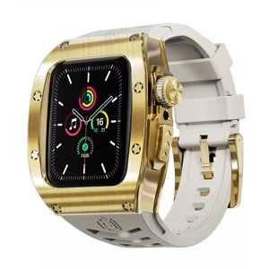 ShellBox Vodotesné Ochranné Puzdro IP68 s Remienkom - Apple Watch 4 / 5 / 6 / SE (44mm) - Zlaté KF2336943