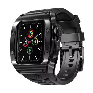 ShellBox Vodotesné Ochranné Puzdro IP68 s Remienkom - Apple Watch 7 / 8 / 9 (45mm) - Čierne KF2336945