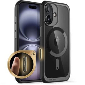 Supcase Unicorn Beetle Slim Clear MagSafe Ochranný Kryt - iPhone 16 - Čierny KF2337676