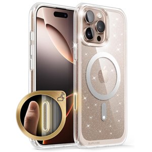 Supcase Unicorn Beetle Slim Clear MagSafe obal pre - iPhone 16 - Ružová s trblietkami KF2337732