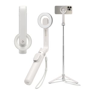 Spigen Selfie Stick (S571W) - Kompatibilný s MagSafe, s tripodom, stabilný, Bluetooth, pre iOS a Android - Piesočná béžová KF2338312