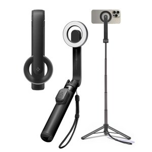 Spigen – selfie tyč MagSafe s Bluetooth a statívom, kompatibilná s iOS a Android – čierna KF2338427