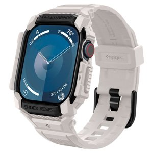Spigen Rugged Armor Pro ochranné puzdro s remienkom - Apple Watch 10 46mm - Piesočná béžová KF2339007