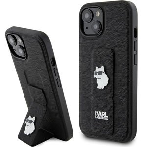 Karl Lagerfeld obal so stojanom Saffiano (KLHCP15SGSACHPK) - iPhone 15 - Choupette KF2339606