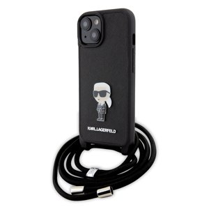 Karl Lagerfeld obal Crossbody Saffiano (KLHCP15SSASKNPSK) - iPhone 15 - Monogram Kovový Pin Karl KF2339628