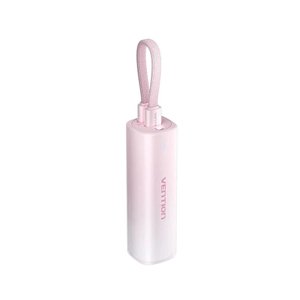 Vention FHWR0 powerbanka – USB-C + Lightning, dizajn s pútkom, LED indikátor, kábel, 20W, 5000mAh – ružová KF2339663