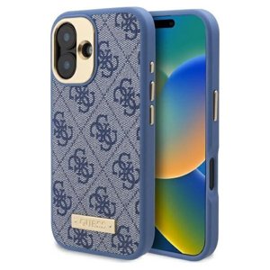 Guess pevný kryt 4G s logom a MagSafe na iPhone 16 (GUHMP16SU4GPRB) - modrý KF2340449