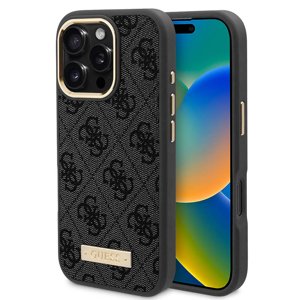 Guess pevný kryt 4G s logom a MagSafe na iPhone 16 Pro Max (GUHMP16XU4GPRK) - čierny KF2340450