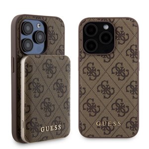 Guess Hardcase Powerbank MagSafe (GUBPM5P15L4GEMGW) puzdro pre - iPhone 15 Pro - Hnedá KF2340479