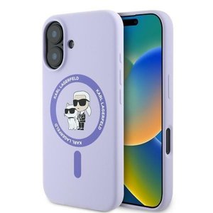 Karl Lagerfeld silikónový obal MagSafe (KLHMP16SSCMKCRHU) - iPhone 16 - Fialová Karl & Choupette KF2340848