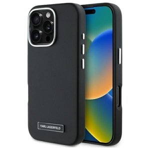 Karl Lagerfeld kožený obal MagSafe (KLHMP16LPGMSRPK) - iPhone 16 Pro - FW Kovová Platňa KF2340924