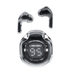 Acefast bezdrôtové slúchadlá T8 – Bluetooth 5.3, USB-C, AI redukcia šumu hovorov, IPX4, digitálny displej, 480 mAh, Bright Black KF2341070