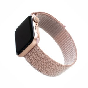 Fixed Nylon Strap 35 mm nylonový remienok pre Apple Watch 1/2/3/4/5/6/7/8/9/10/SE/SE 2/Ultra/Ultra 2 (42/44/45/46/49 mm) – ružovo‑zlatý KF2341639