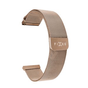Fixed - Kovový remienok (Mesh) 18 mm - Huawei Watch GT 4 (41 mm)/W1/Honor Watch S1/Garmin Venu 2S/Vivoactive 4S - ružovo-zlatý KF2341702