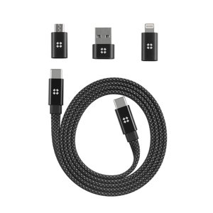Edizard – magnetický dátový kábel Type-C na Type-C, 240 W, plochý špirálový dizajn, 480 Mbps, 1 m – čierny KF2341879