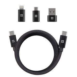 Edizard – magnetický dátový kábel Type-C na Type-C, 240 W, stohovaný špirálový dizajn, 480 Mbps, 1 m – čierny KF2341890