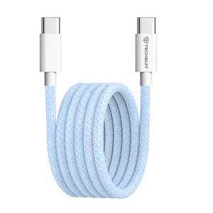 Techsuit - Dátový kábel pre Apple, Android a USB-C, superrýchle nabíjanie PD60W, flexibilný, odolný, 1 m - modrý KF2342056