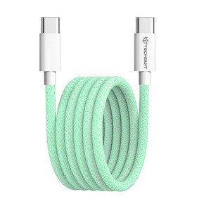 Techsuit - Dátový kábel pre Apple, Android a USB-C, superrýchle nabíjanie PD60W, flexibilný, odolný, 1 m - zelený KF2342058